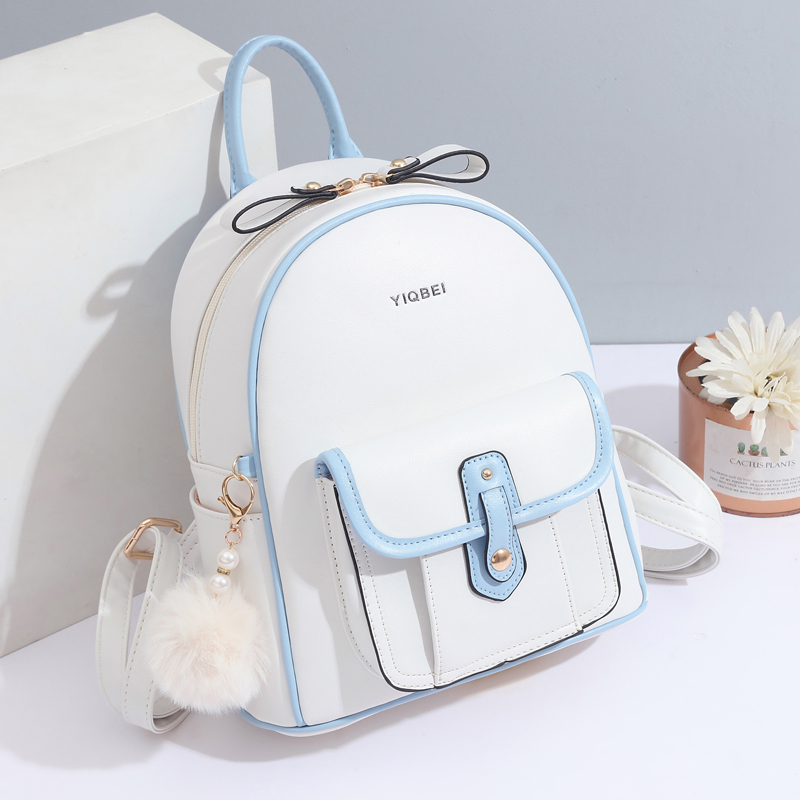 Mini Backpack Women - حقيبة ظهر أنيقة بنسيج أحادي اللون
