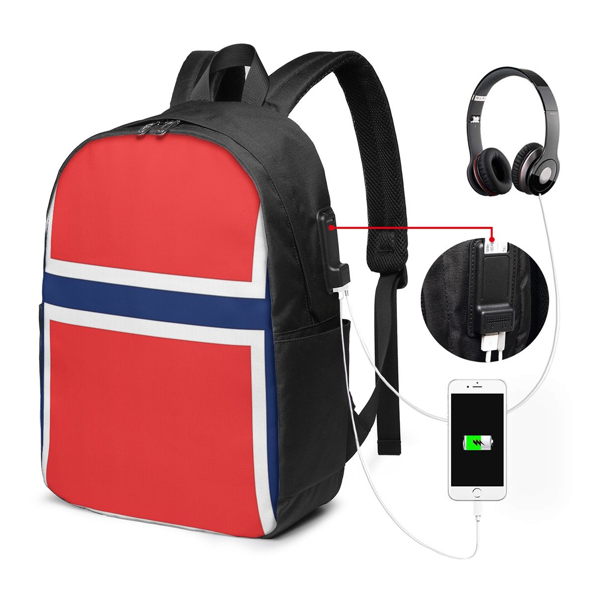 Women Bags For College - حقيبة ظهر بعلم النرويج، حقيبة سفر