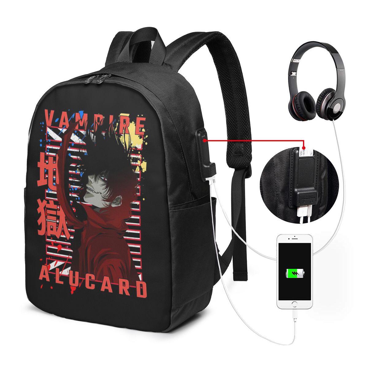 Women Bags For College - حقيبة ظهر Alucard Hellsing Manga للسفر،