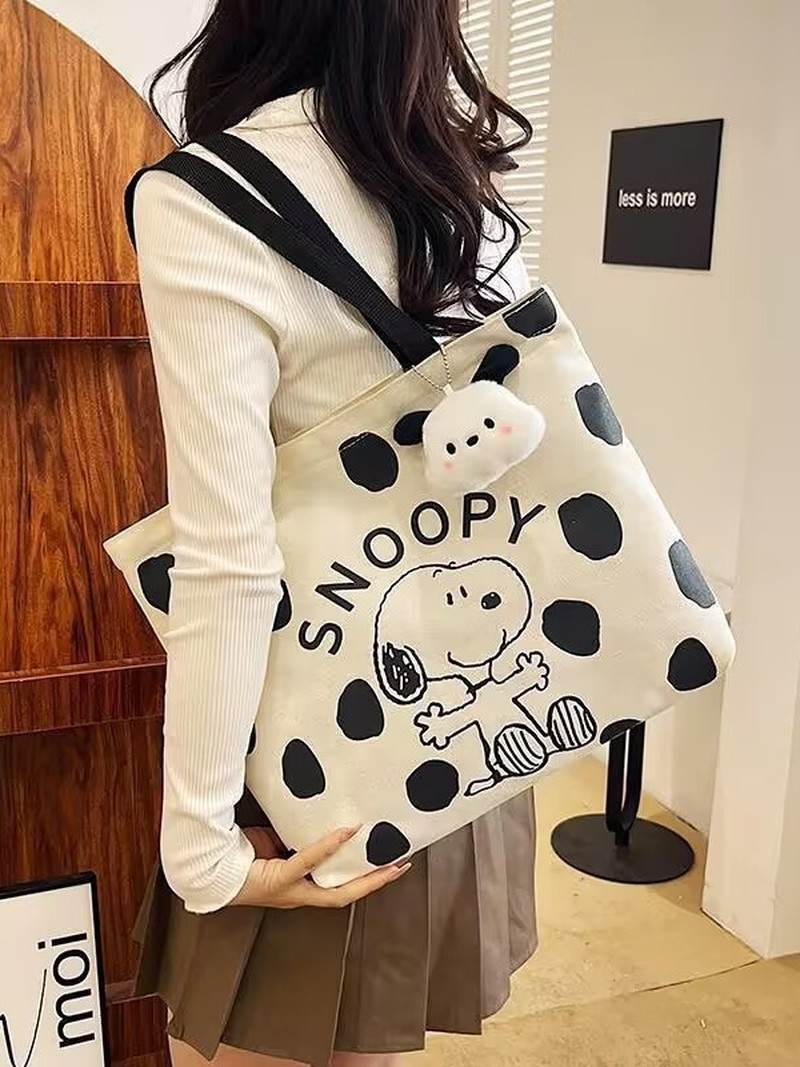حقيبة كتف قماشية بتصميم سنوبي  - مراجعة Women Bags For College وسعره